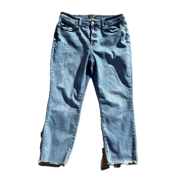 Judy Blue Women's Boyfriend Fit Blue Jeans Size 13/31 X26 Raw Hem Mid Rise - Picture 8 of 9